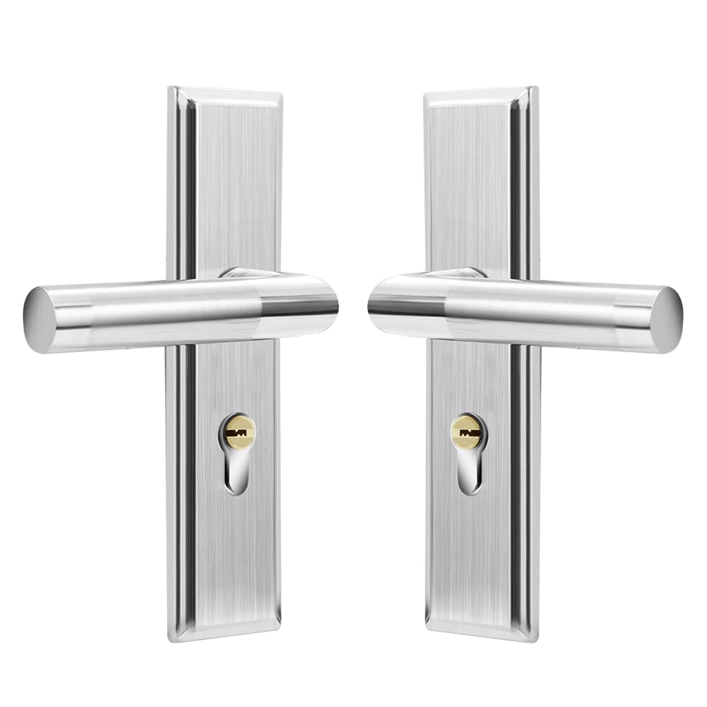 HASTHIP Heavy Duty Door Lock, Main Door Lock Set with 3 Keys, Mortise Keyed Lever Mount Latch with Deadbolt for Screen and Storm Doors, Satin Nickel, Style C HASTHIP Heavy Duty Door Lock, Main Door Lock Set with 3 Keys, Mortise Keyed Lever Mount Latch with Deadbolt for Screen and Storm Doors, Satin Nickel, Style C